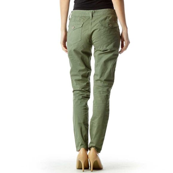 Dakota Collective Green Skinny Cargo Pant with Zipper Detail - Picture 2 of 3